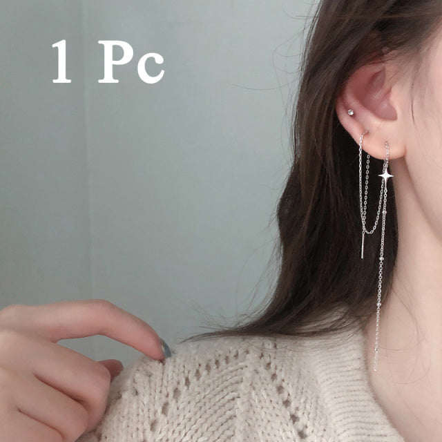1PC New Fashion Gold Color Moon Star Clip Earrings Ear Cuff